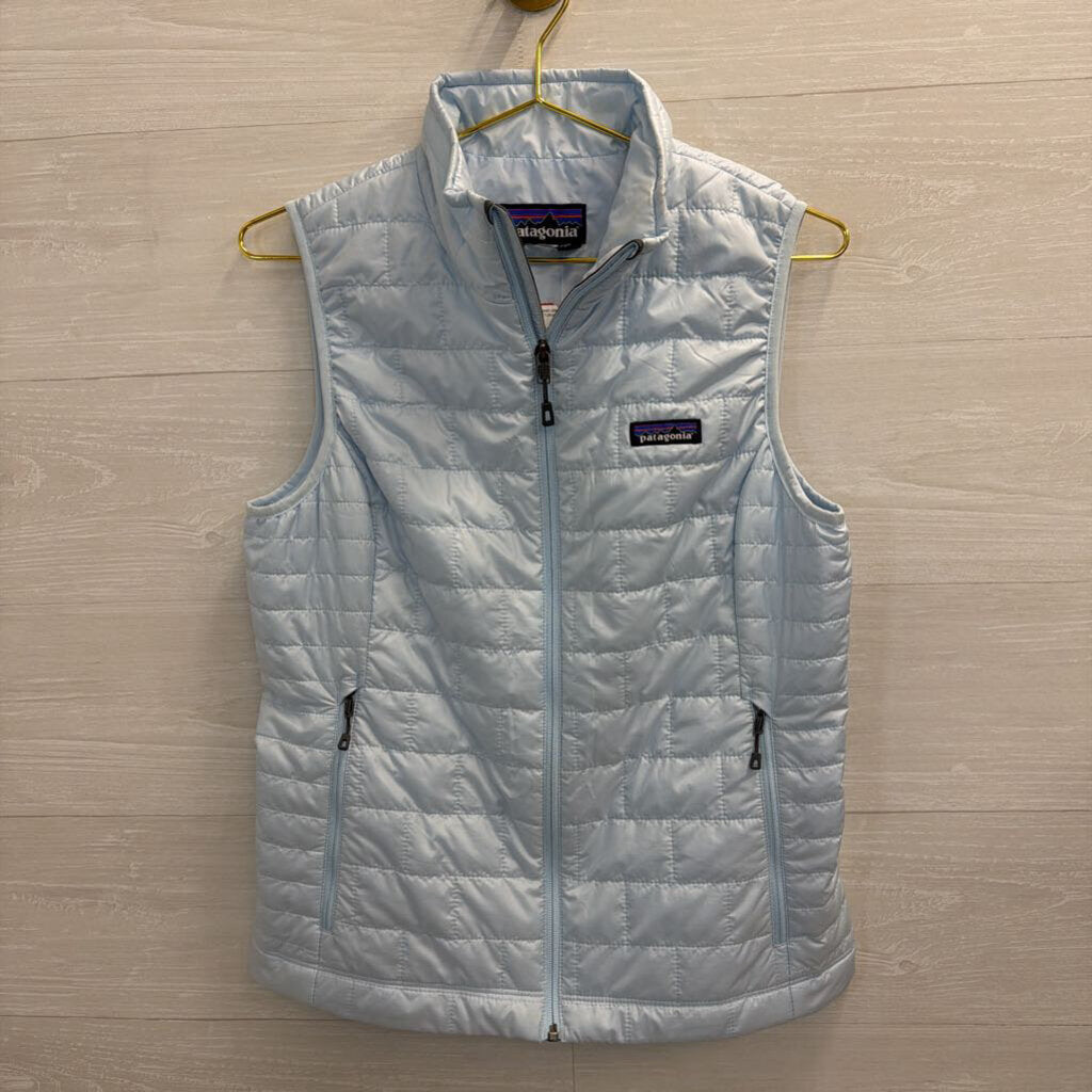 Patagonia Blue Quilted Puffer Zip Up Vest Medium