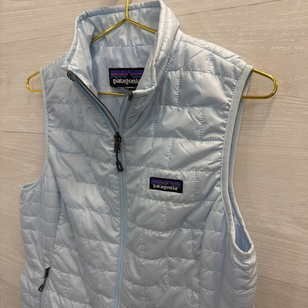 Patagonia Blue Quilted Puffer Zip Up Vest Medium