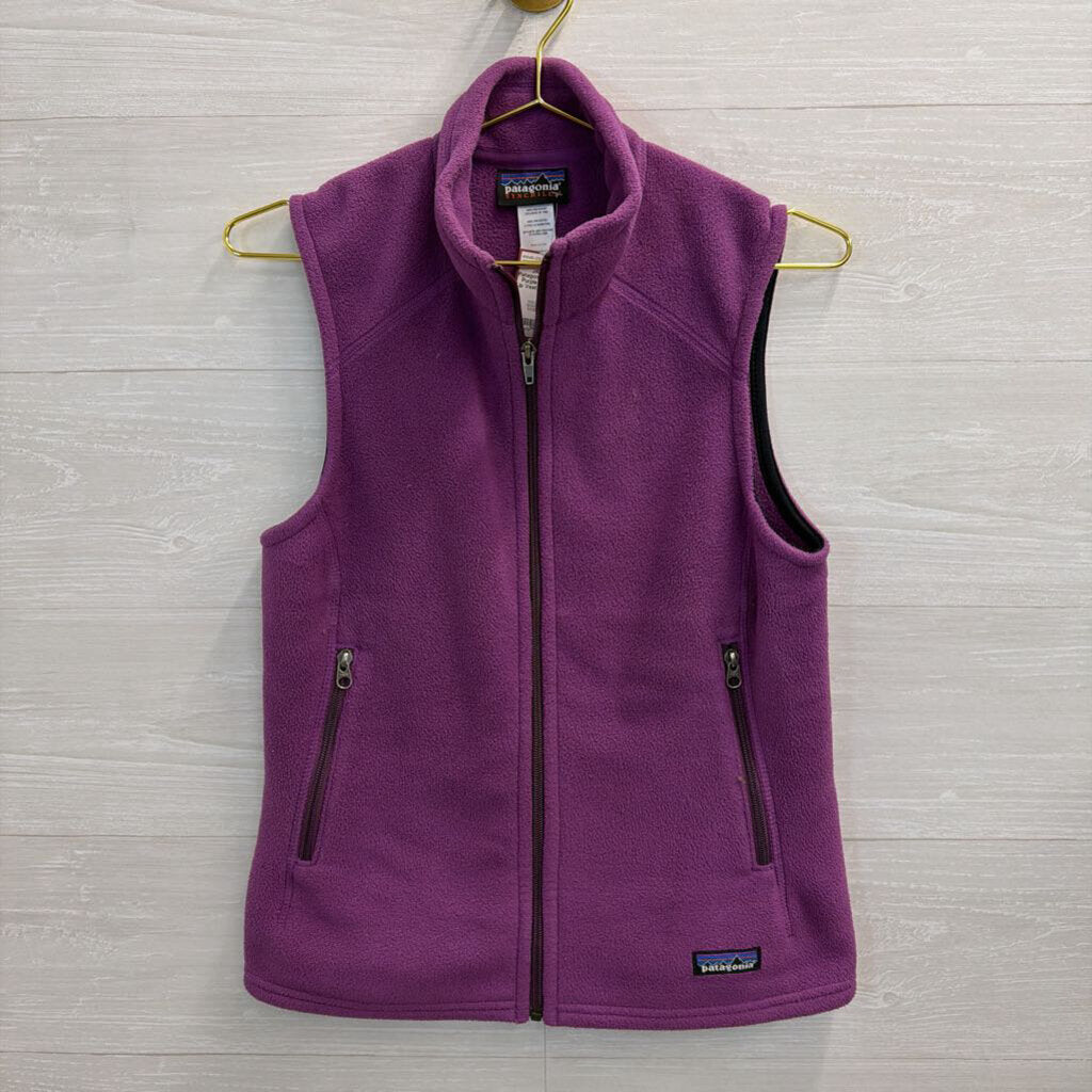 Patagonia Purple Fleece Zip Up Vest Small