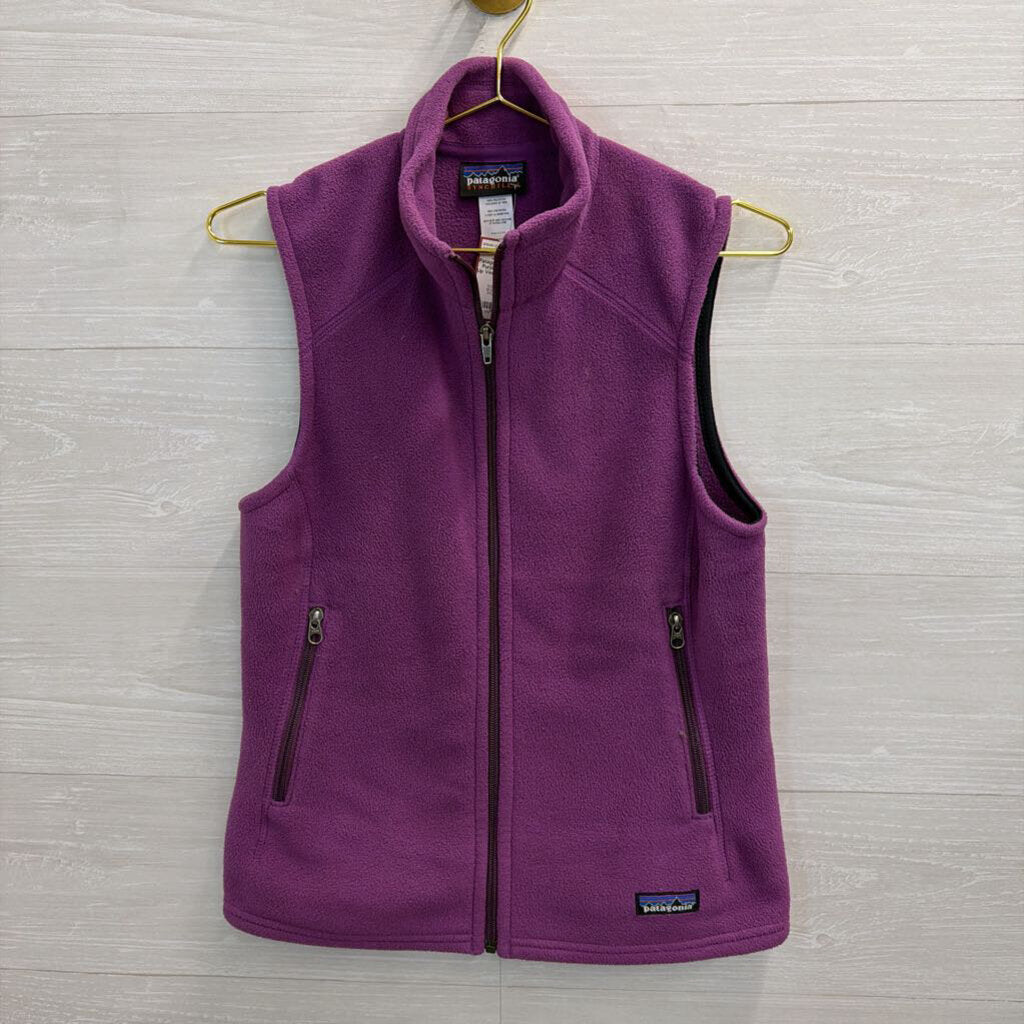 Patagonia Purple Fleece Zip Up Vest Small