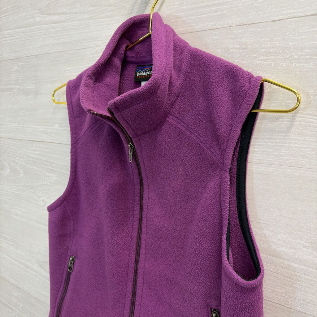 Patagonia Purple Fleece Zip Up Vest Small
