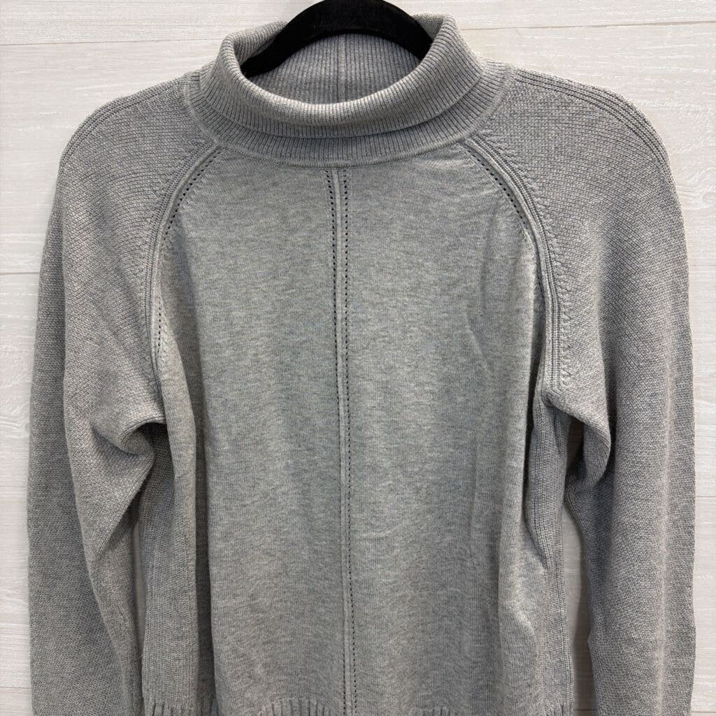 Lilla P Grey Cropped Turtleneck Sweater Top Small