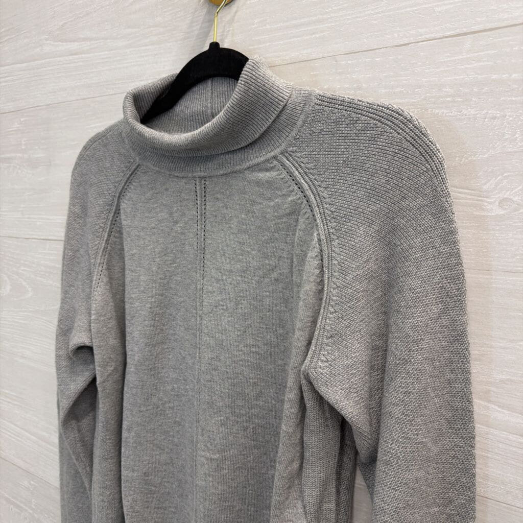 Lilla P Grey Cropped Turtleneck Sweater Top Small