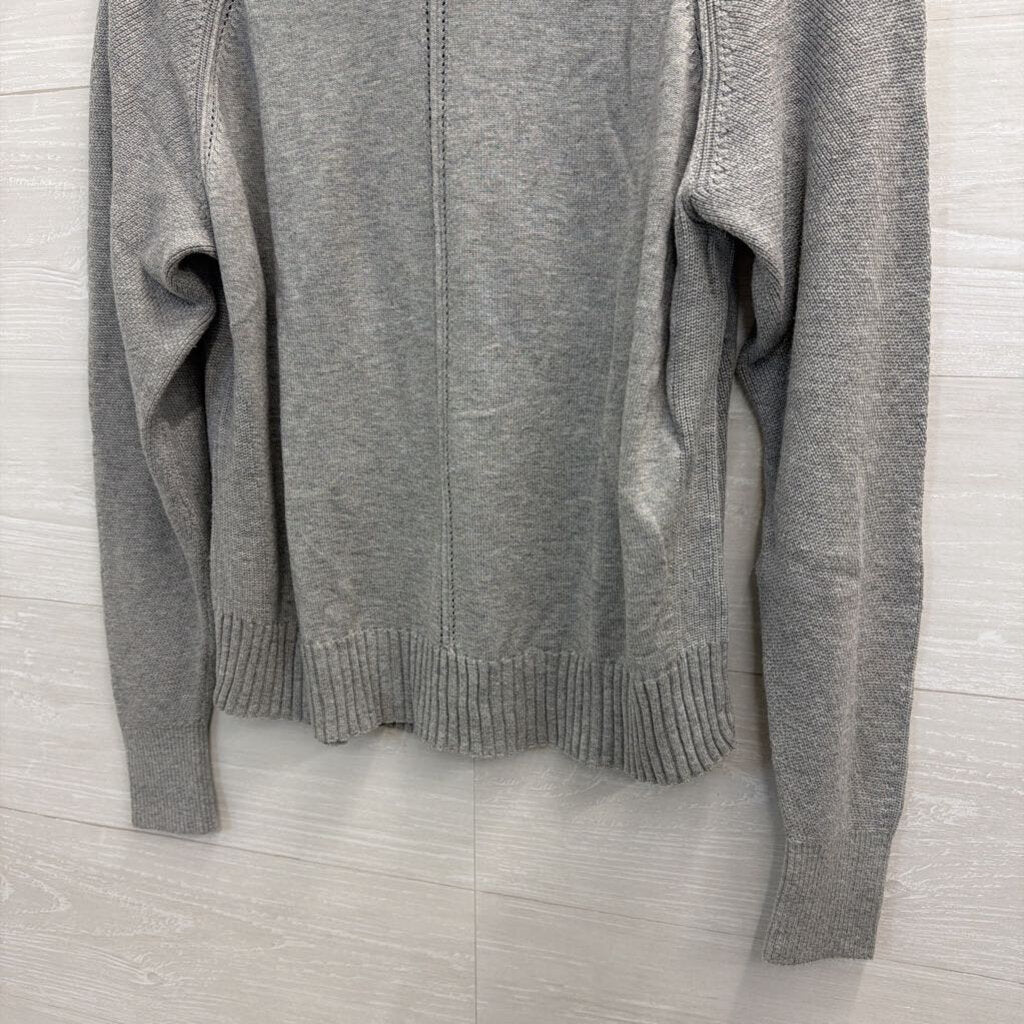 Lilla P Grey Cropped Turtleneck Sweater Top Small