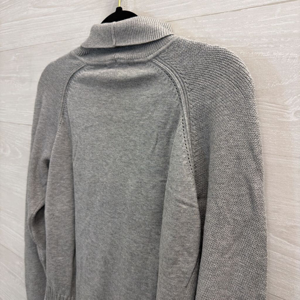 Lilla P Grey Cropped Turtleneck Sweater Top Small