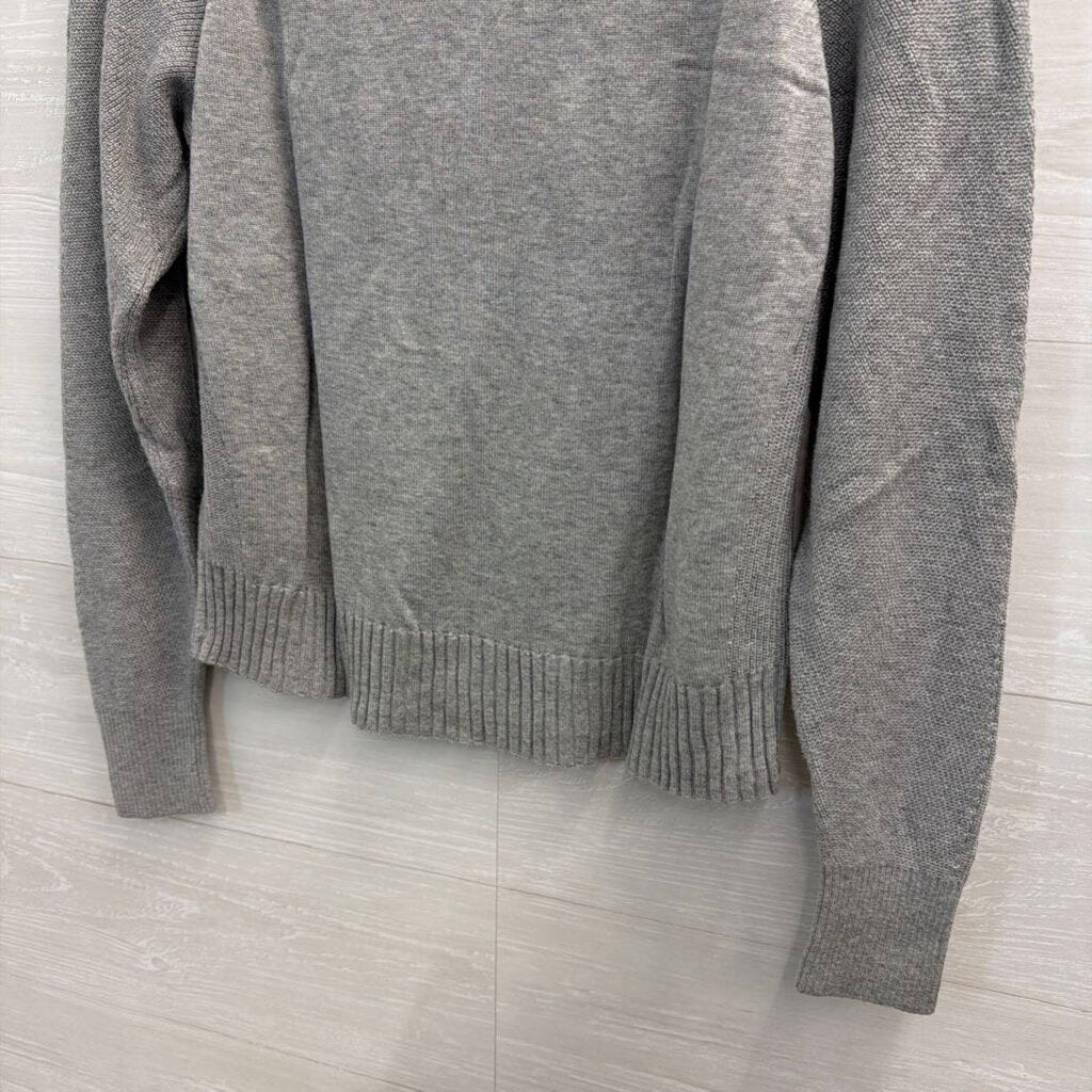 Lilla P Grey Cropped Turtleneck Sweater Top Small