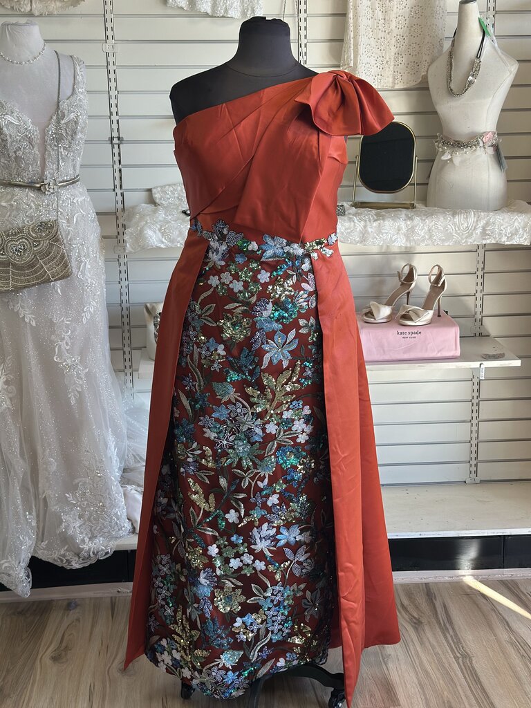Orange One Shoulder Sequin Dress 20W
