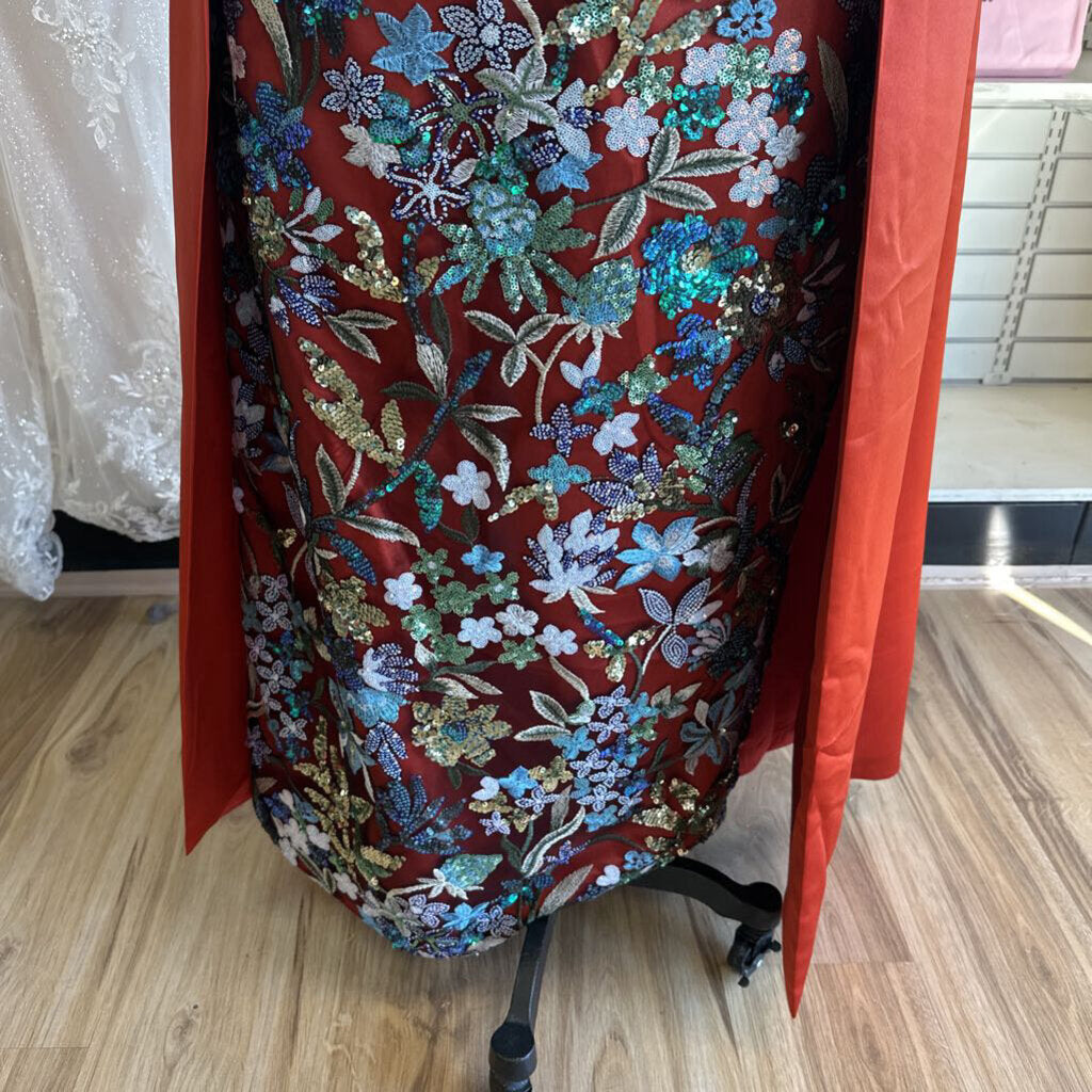 Orange One Shoulder Sequin Dress 20W