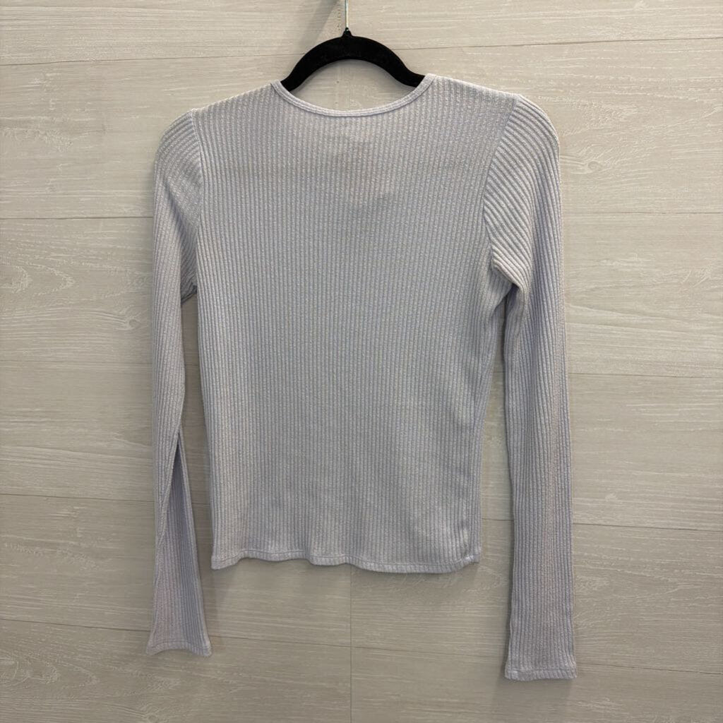 Hollister Blue Embroidered Butterfly Long Sleeve Top Medium