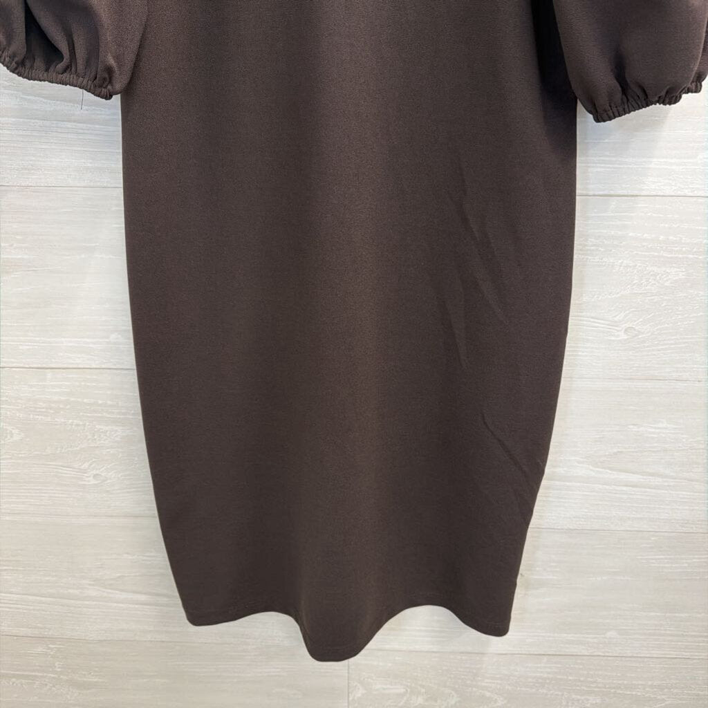 Tash and Sophie Brown Short Puff Sleeve Dress Medium