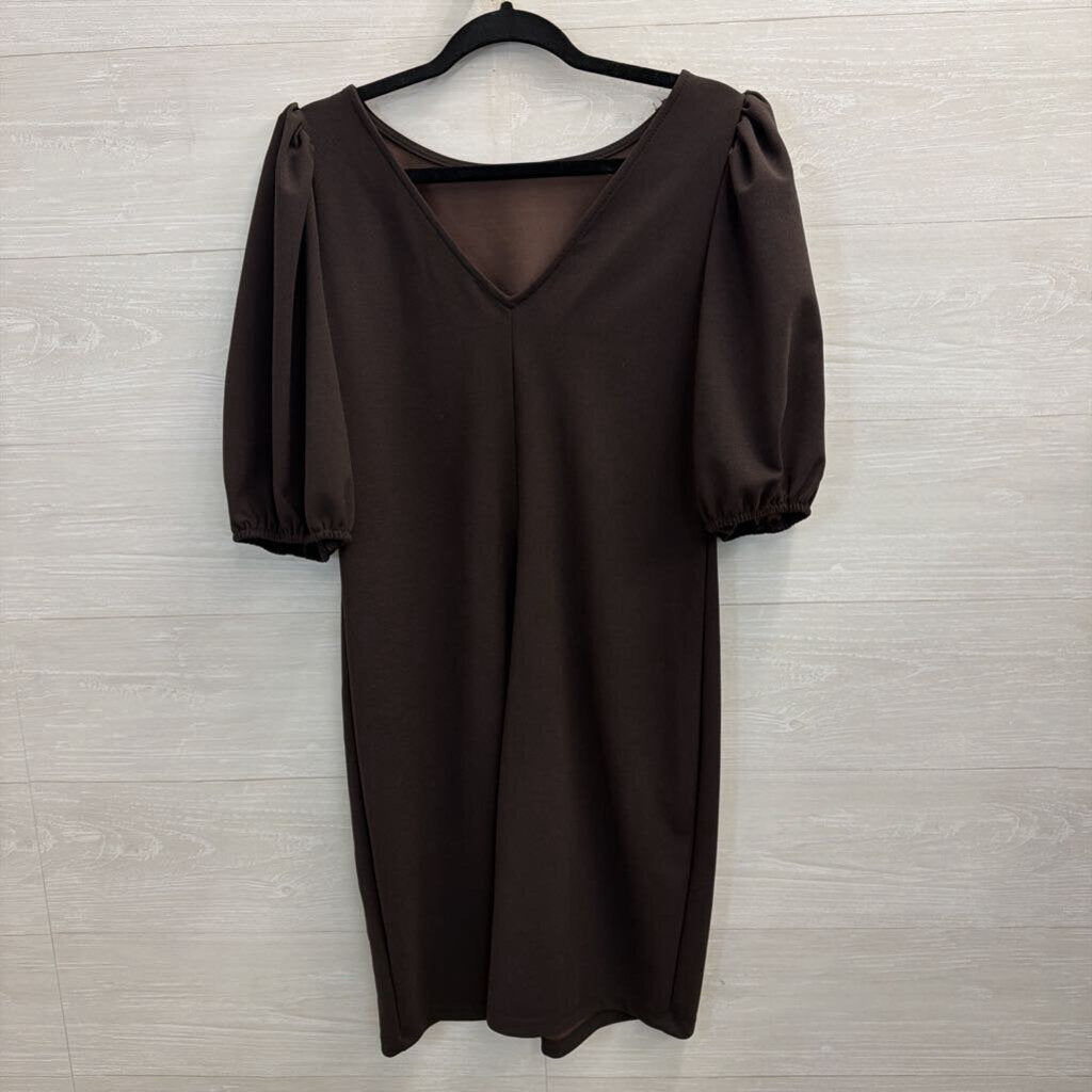 Tash and Sophie Brown Short Puff Sleeve Dress Medium