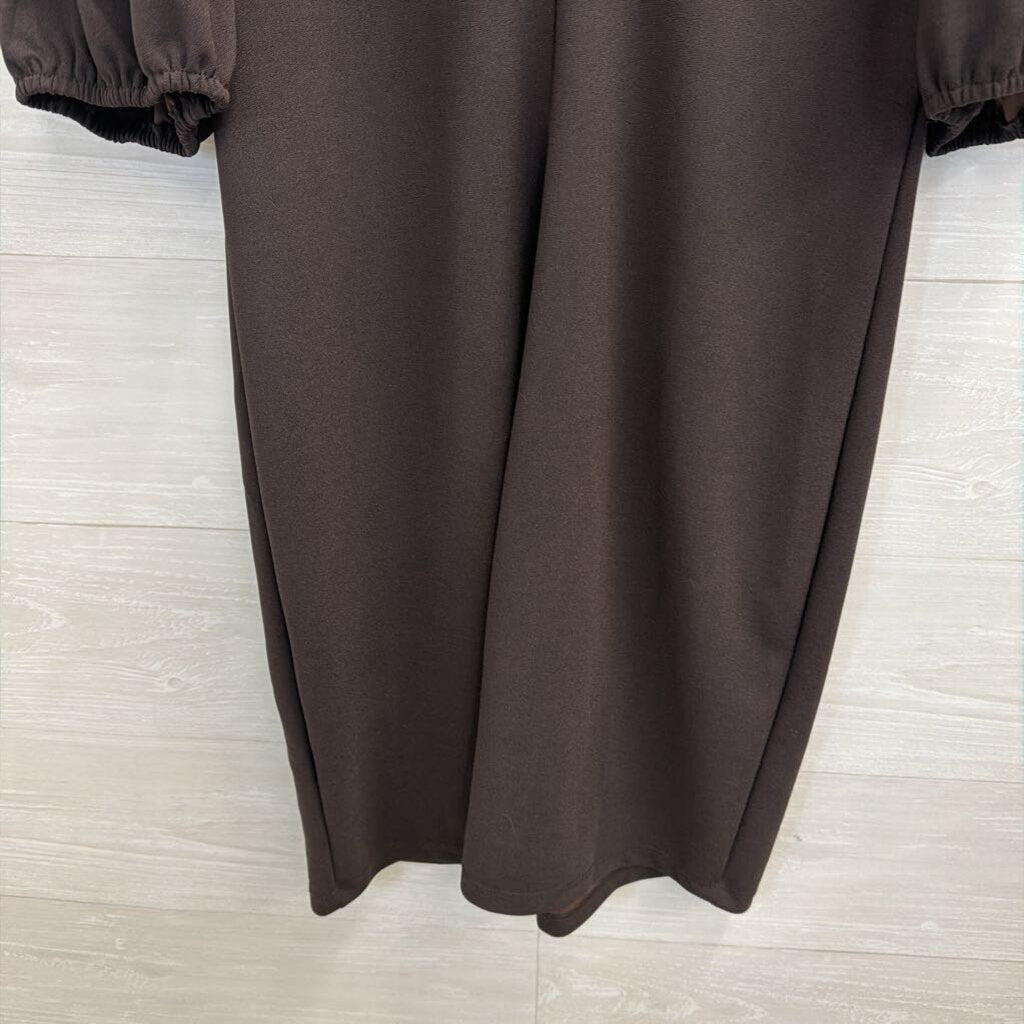 Tash and Sophie Brown Short Puff Sleeve Dress Medium