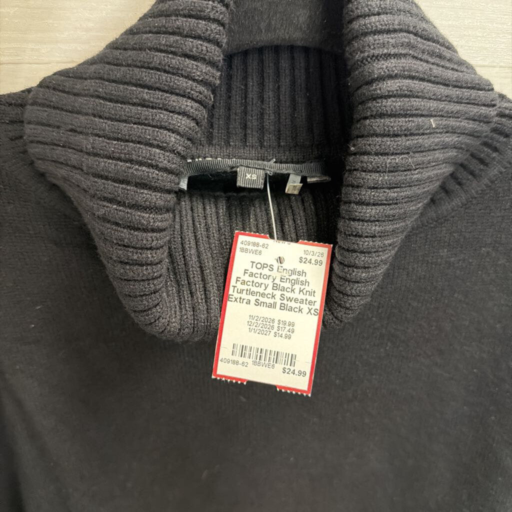 English Factory Black Knit Turtleneck Sweater Extra Small