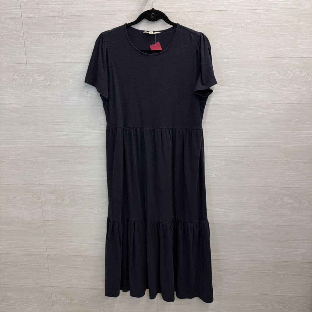 Boden Navy Short Puff Sleeve Maxi Dress 12 Petite