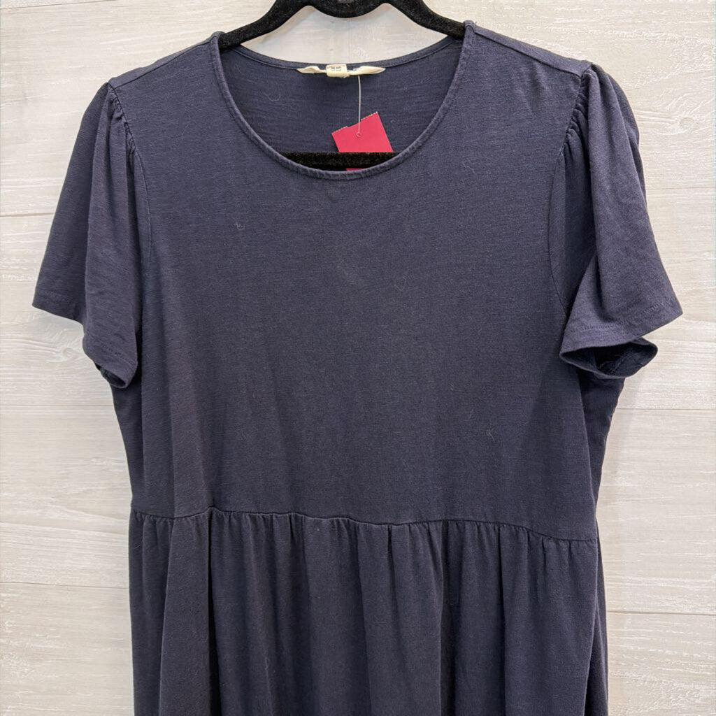 Boden Navy Short Puff Sleeve Maxi Dress 12 Petite