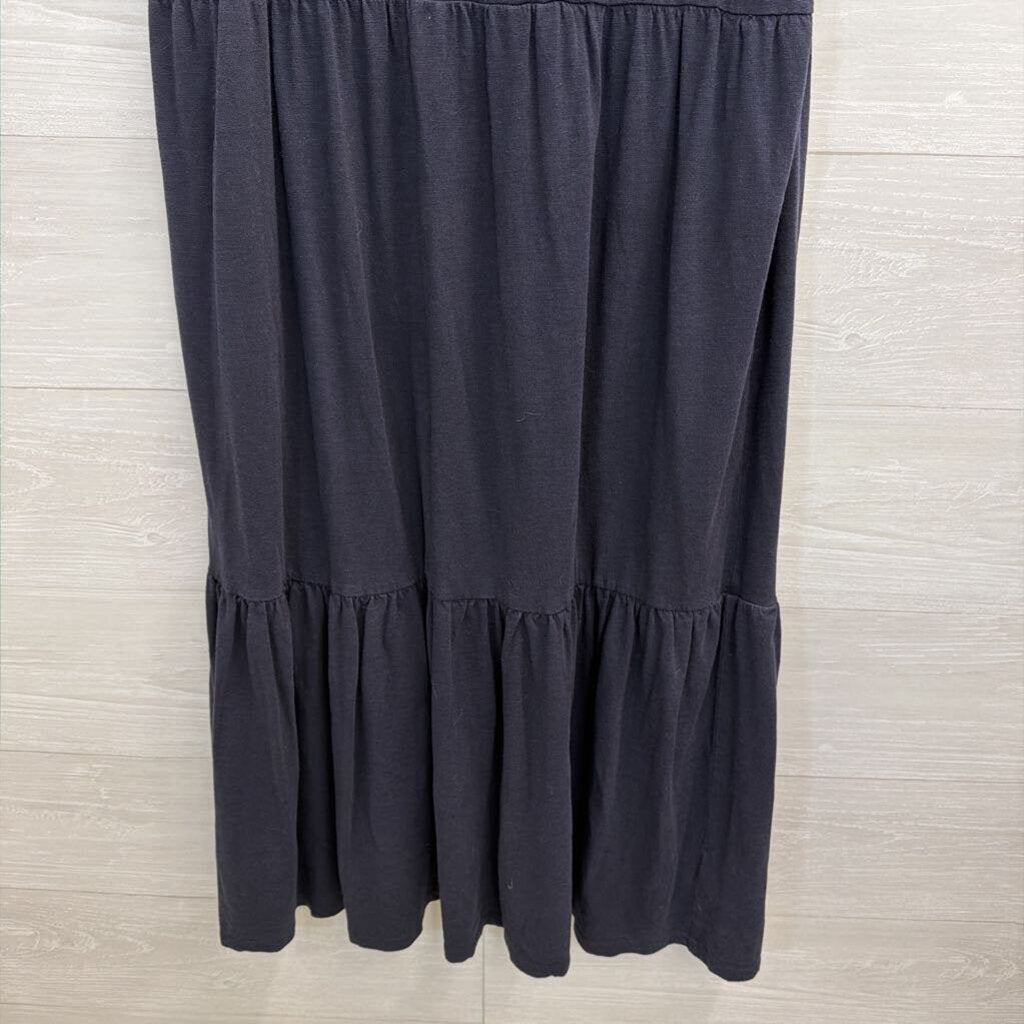 Boden Navy Short Puff Sleeve Maxi Dress 12 Petite