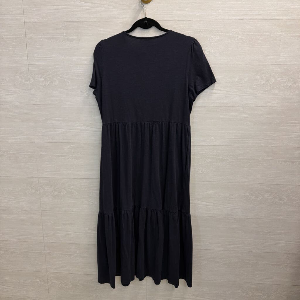 Boden Navy Short Puff Sleeve Maxi Dress 12 Petite