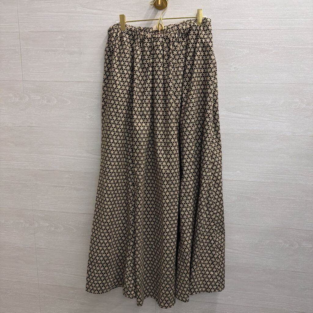 Faherty Brown/ Cream Coastal Poplin Nera Maxi Skirt Medium