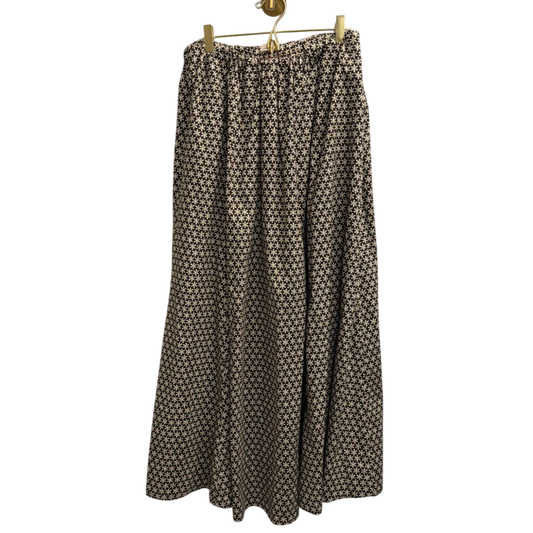 Faherty Brown/ Cream Coastal Poplin Nera Maxi Skirt Medium