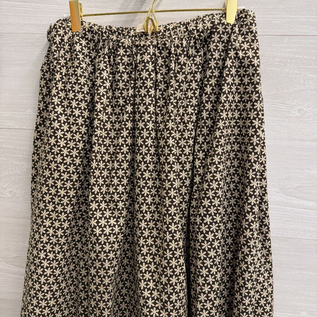 Faherty Brown/ Cream Coastal Poplin Nera Maxi Skirt Medium