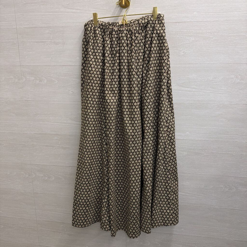 Faherty Brown/ Cream Coastal Poplin Nera Maxi Skirt Medium