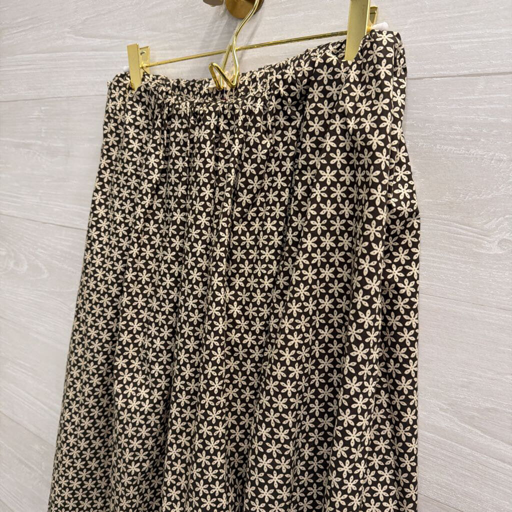 Faherty Brown/ Cream Coastal Poplin Nera Maxi Skirt Medium