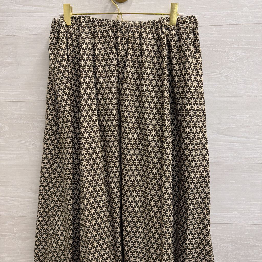 Faherty Brown/ Cream Coastal Poplin Nera Maxi Skirt Medium