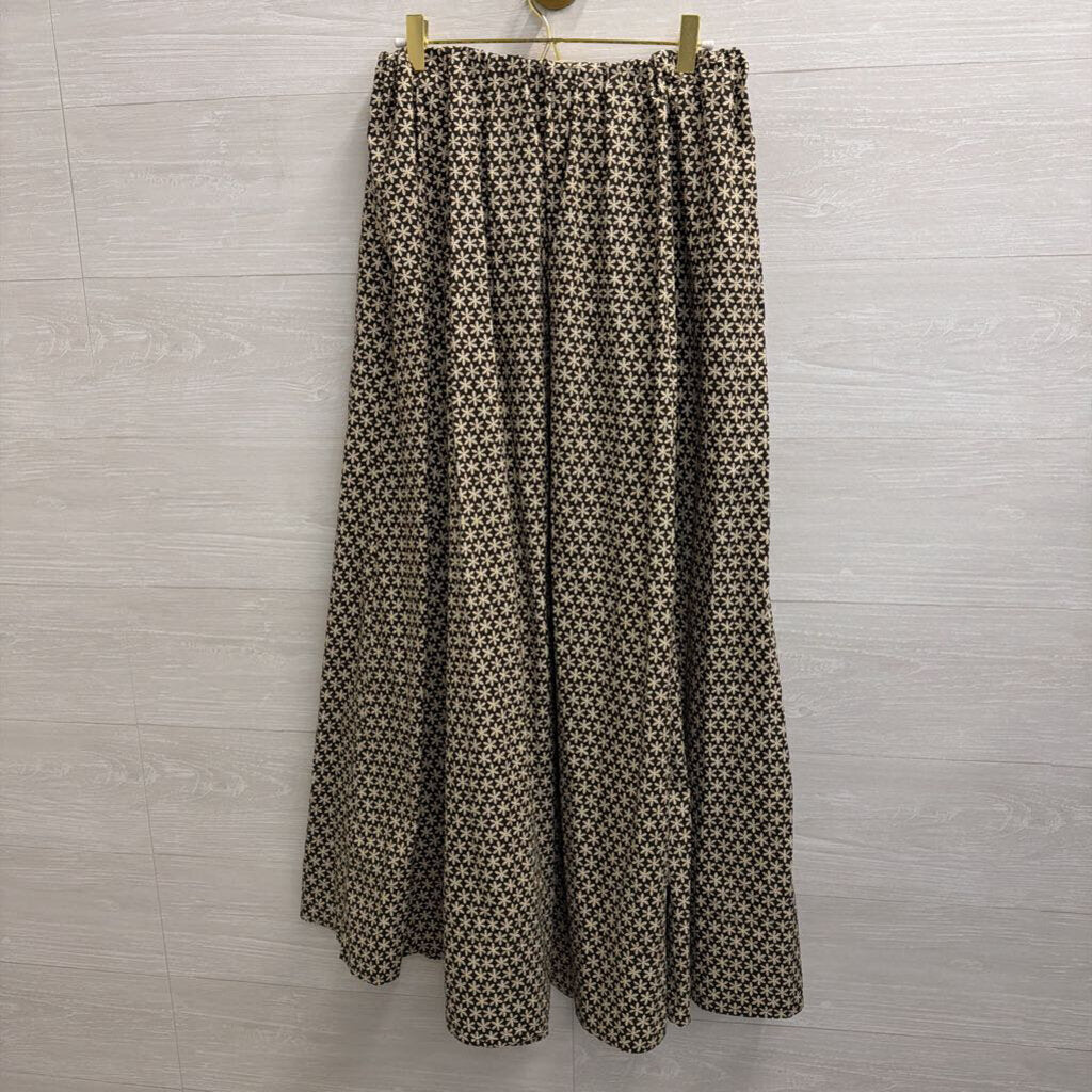 Faherty Brown/ Cream Coastal Poplin Nera Maxi Skirt Medium