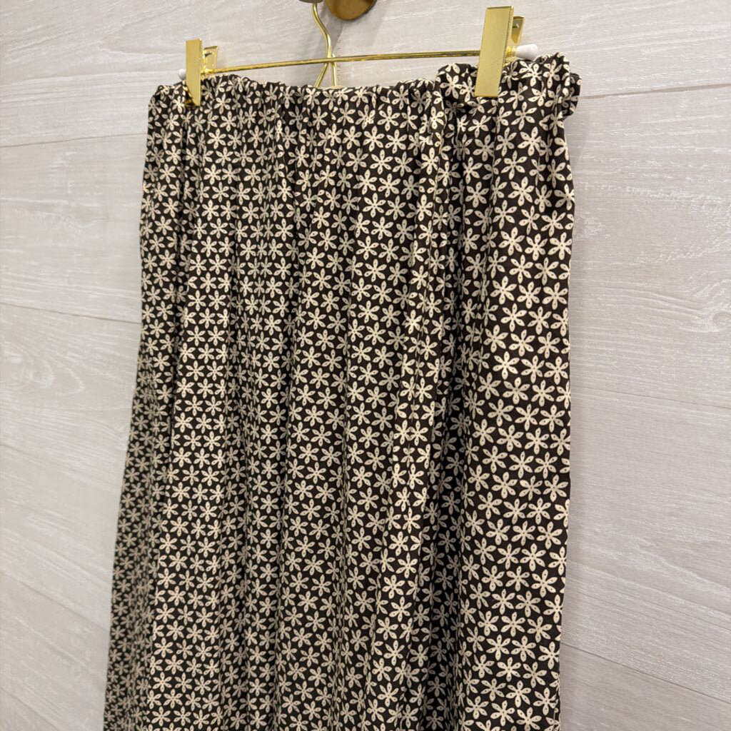Faherty Brown/ Cream Coastal Poplin Nera Maxi Skirt Medium