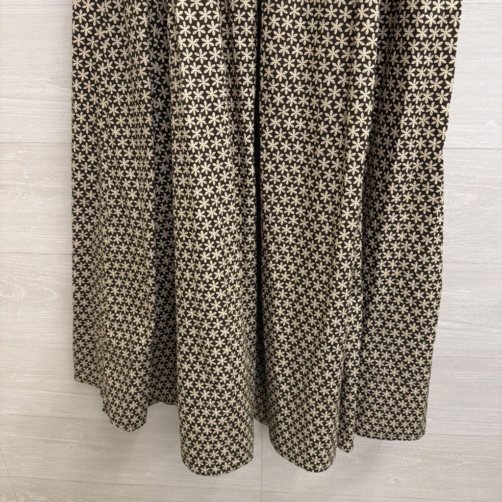 Faherty Brown/ Cream Coastal Poplin Nera Maxi Skirt Medium