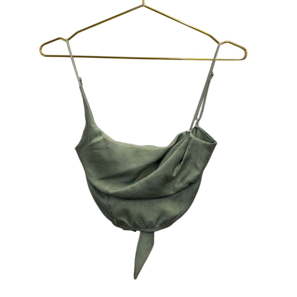 Out Front Under Green Cropped Tie Back Top Small
