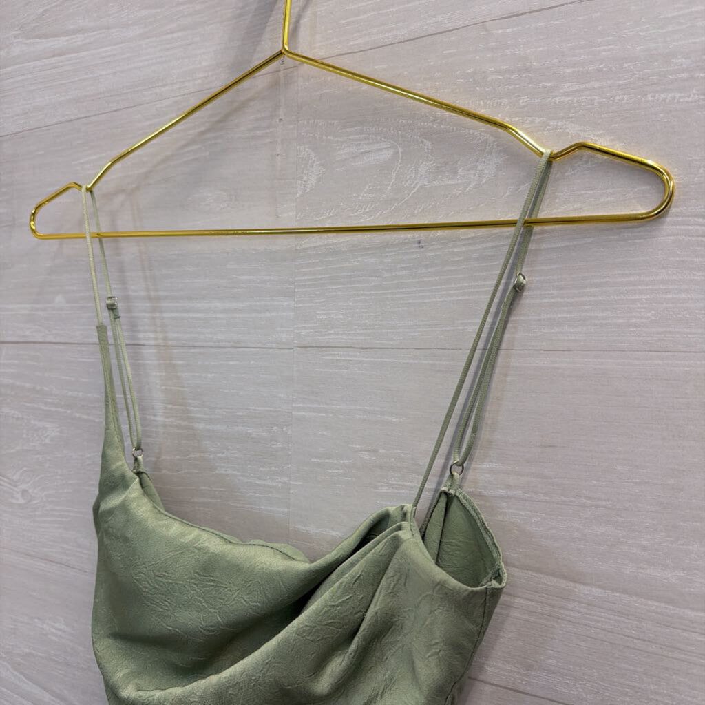 Out Front Under Green Cropped Tie Back Top Small