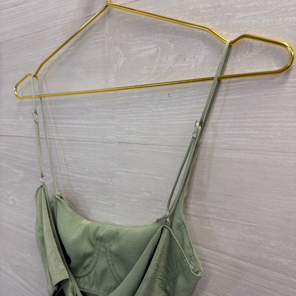 Out Front Under Green Cropped Tie Back Top Small