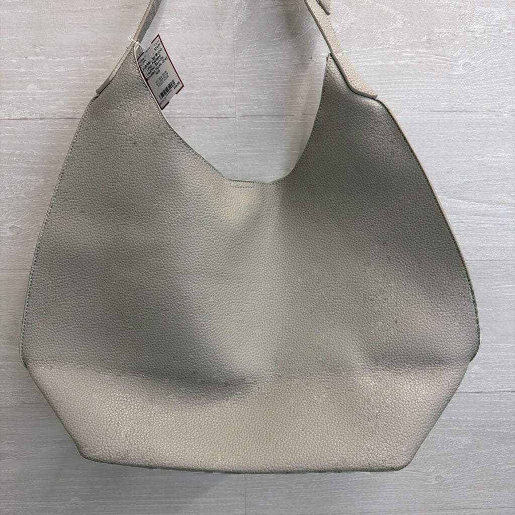 Grey Pebbled Leather Slouchy Shoulder Purse