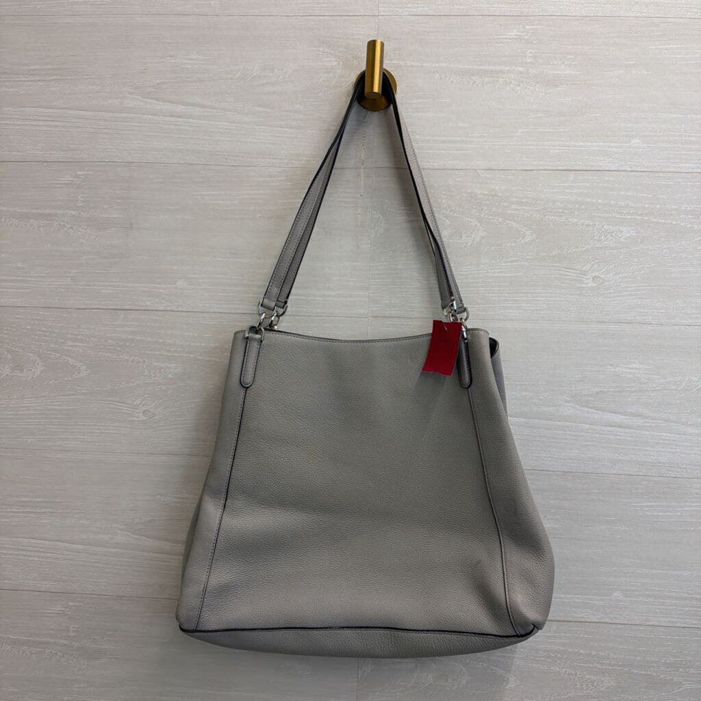 Kate Spade Grey Pebbled Leather Jackson Triple Compartment Shoulder Purse