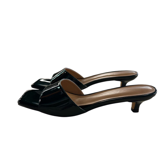Green Patent Leather Open Toe Kitten Heels 9.5