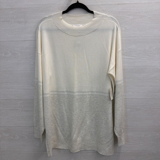 Soma White/ Grey Soft Long Sleeve Sweater Top Extra Large