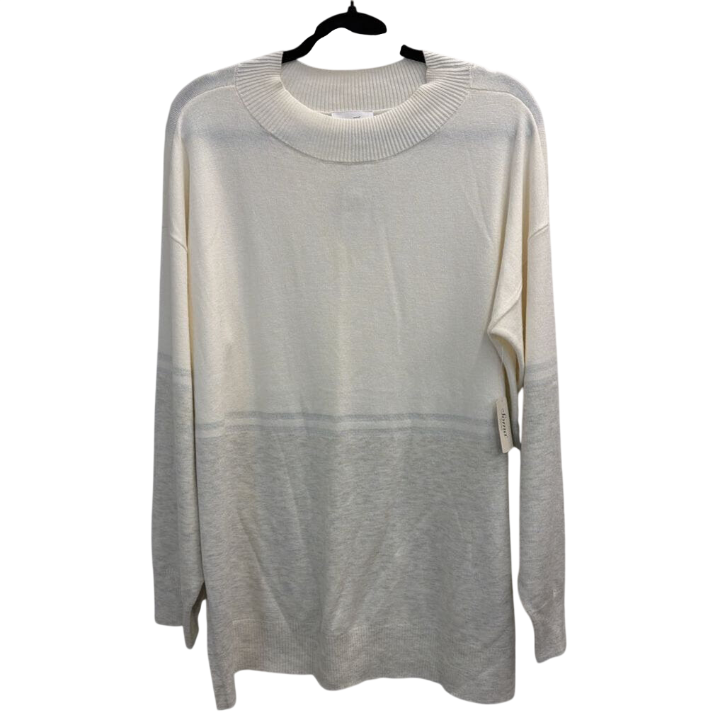 Soma White/ Grey Soft Long Sleeve Sweater Top Extra Large