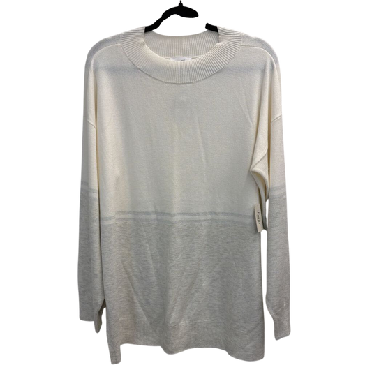 Soma White/ Grey Soft Long Sleeve Sweater Top Extra Large