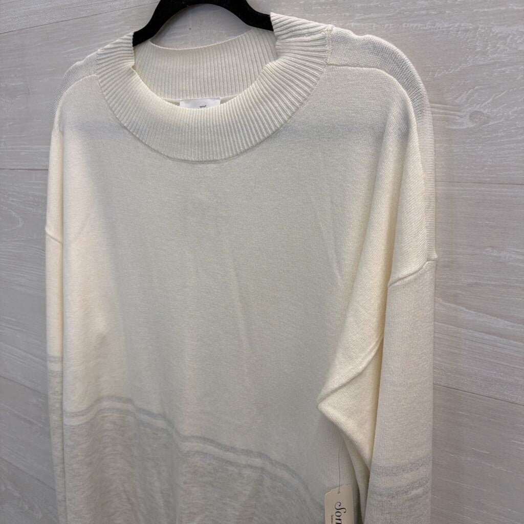Soma White/ Grey Soft Long Sleeve Sweater Top Extra Large