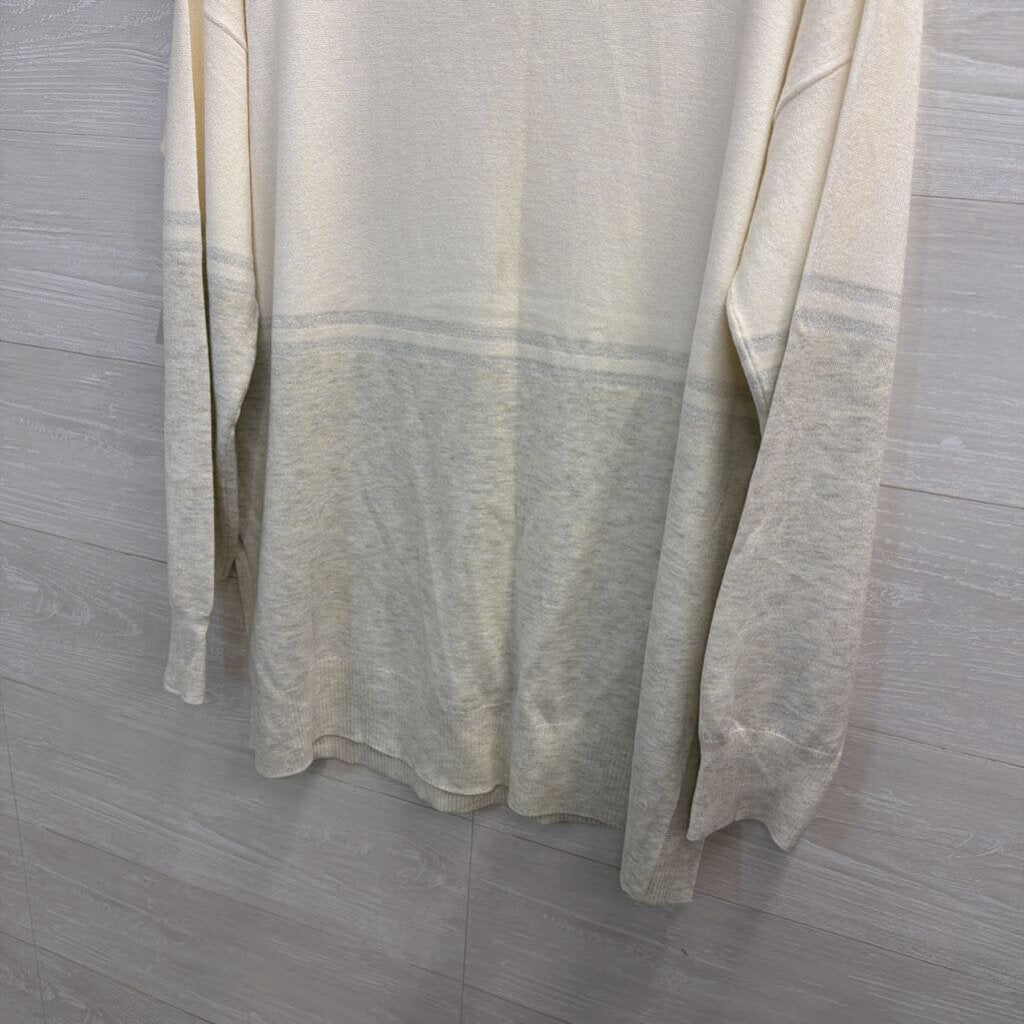 Soma White/ Grey Soft Long Sleeve Sweater Top Extra Large