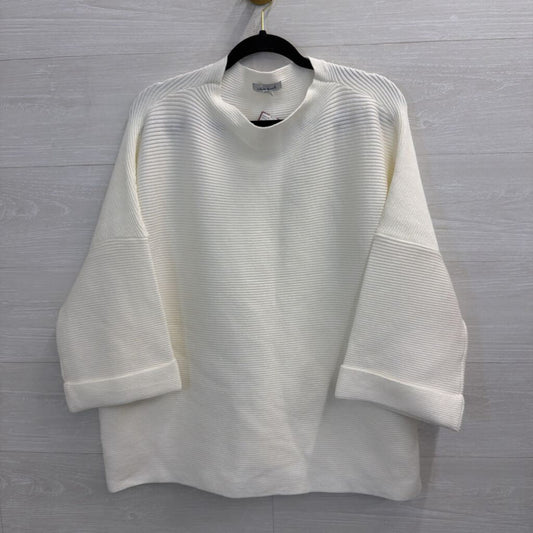 White Birch White Ribbed Boxy Sweater Top Extra Large