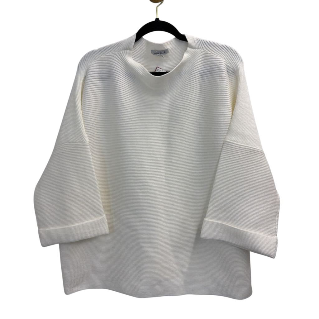 White Birch White Ribbed Boxy Sweater Top Extra Large