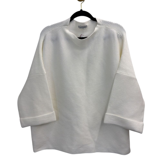 White Birch White Ribbed Boxy Sweater Top Extra Large