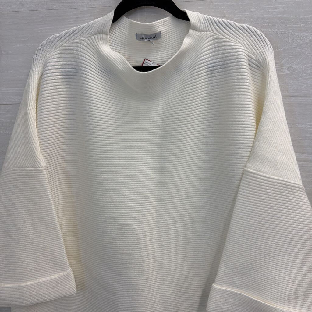 White Birch White Ribbed Boxy Sweater Top Extra Large