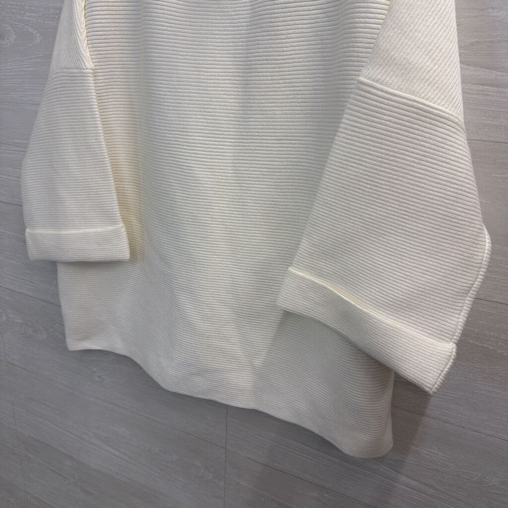White Birch White Ribbed Boxy Sweater Top Extra Large