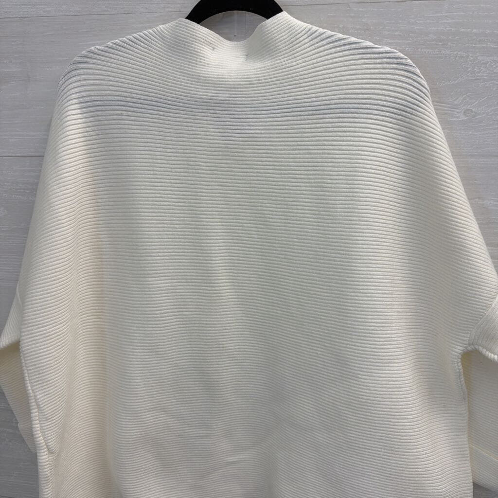 White Birch White Ribbed Boxy Sweater Top Extra Large