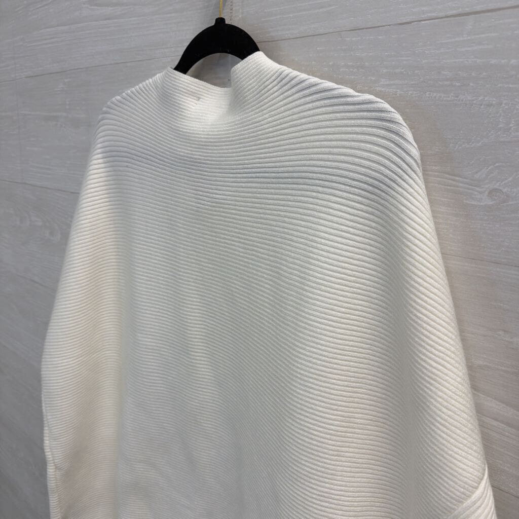 White Birch White Ribbed Boxy Sweater Top Extra Large
