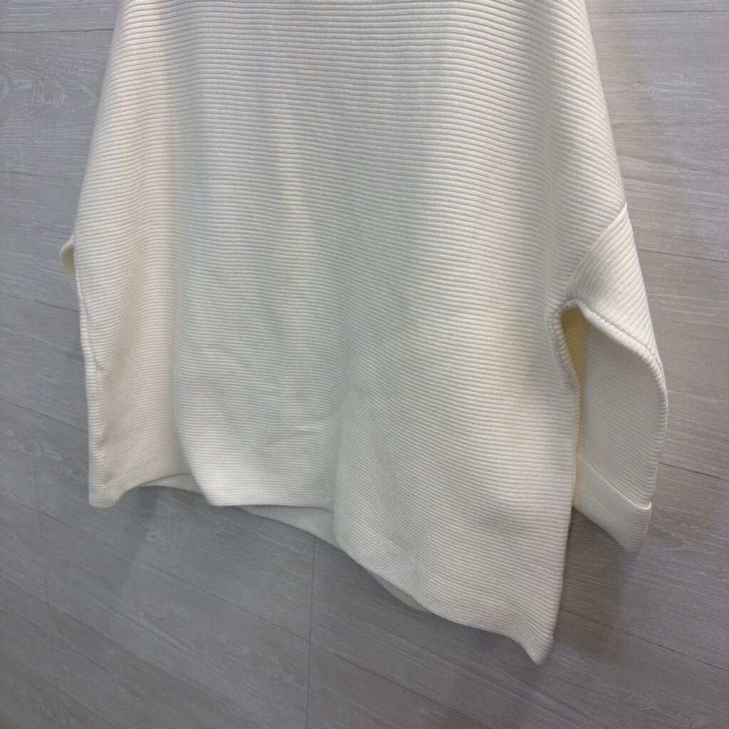 White Birch White Ribbed Boxy Sweater Top Extra Large