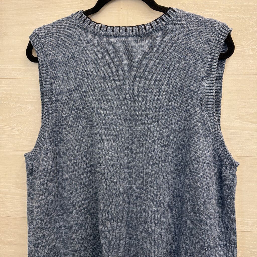 Vintage Capacity Blue Knit Birdhouse Sweater Vest 1X